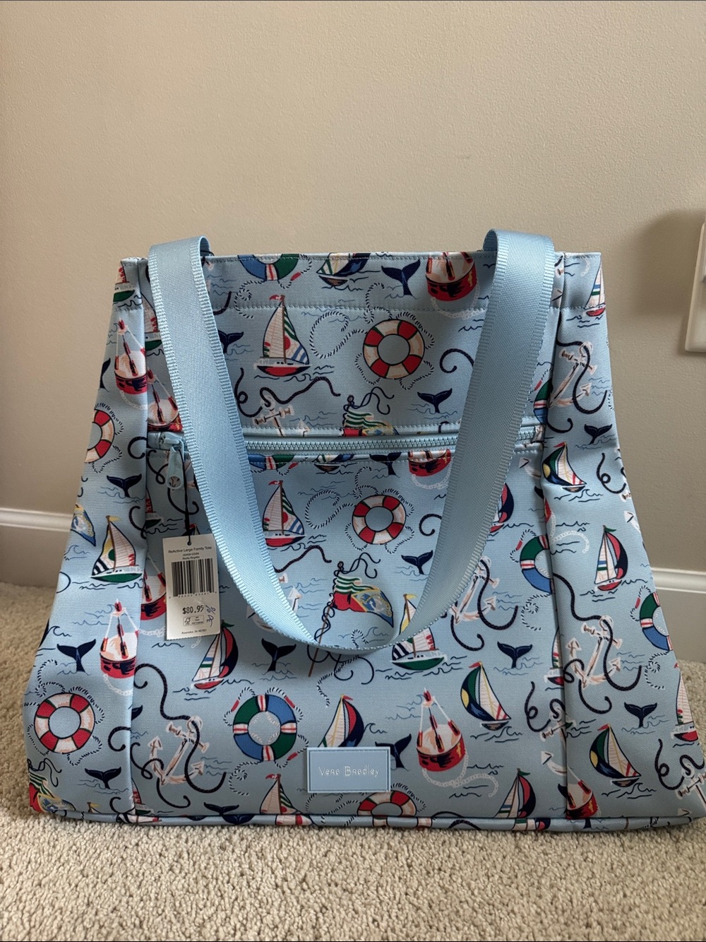 Vera Bradley Really Regatta Large ReActive Family Beach Tote. - NWT